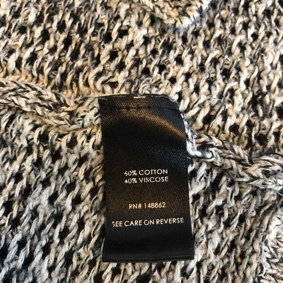 Torrid black white gray open knit long open front cardigan size 3 or 3X - Picture 7 of 14